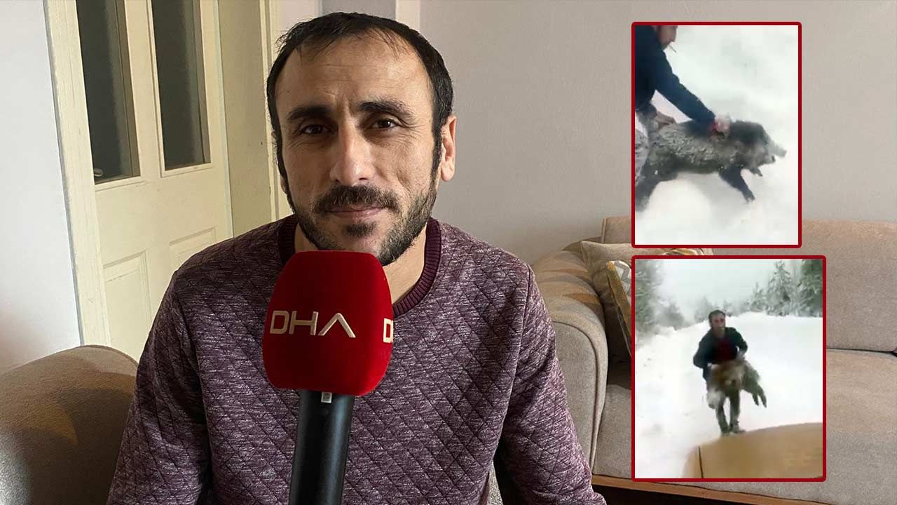 Yavru Domuzu Eliyle Yakaladı Sonra da Uyardı